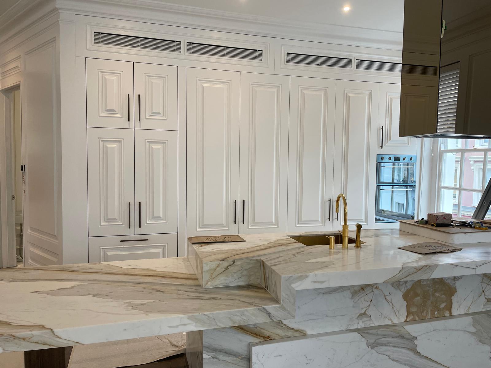 Portland Road kitchen with marble island